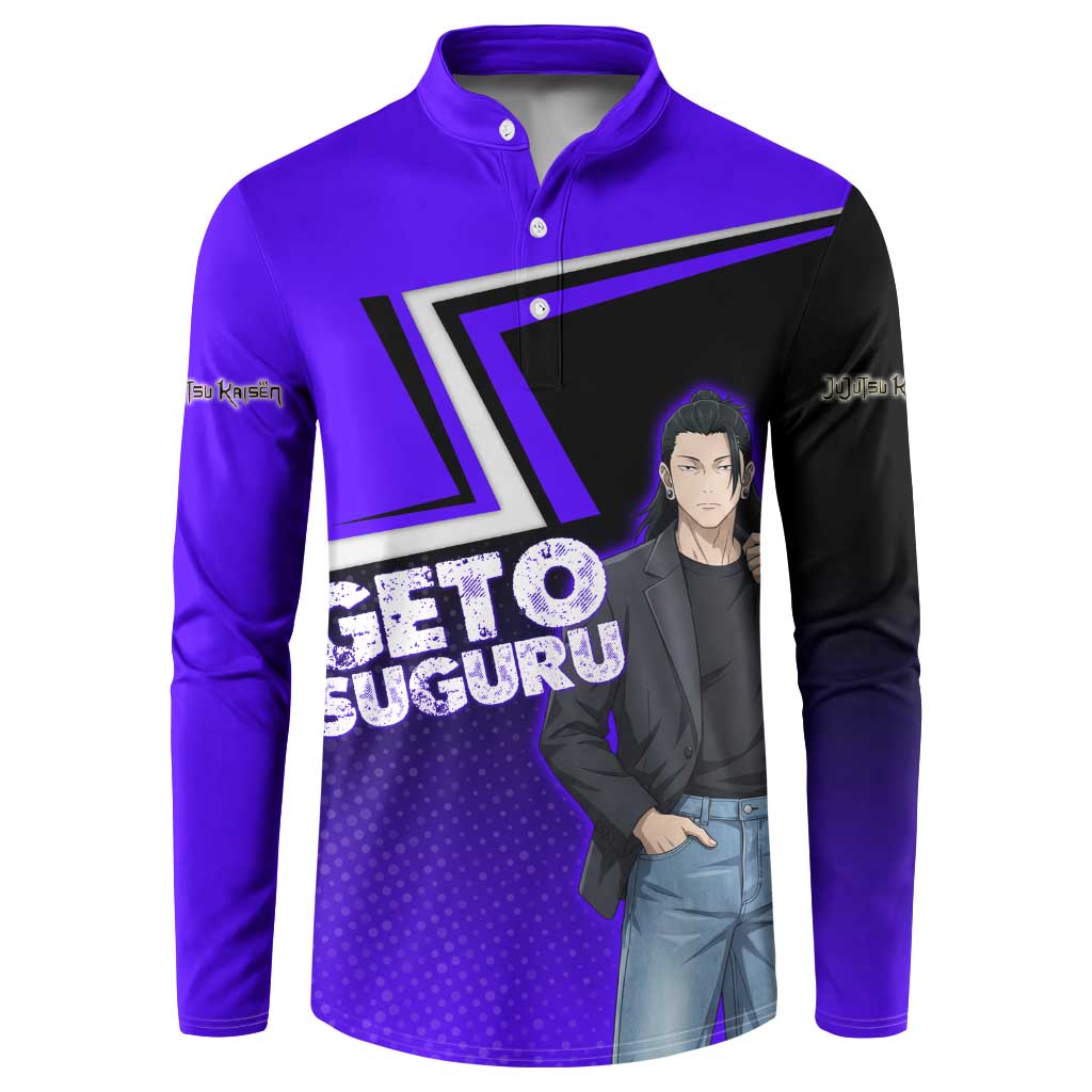 Geto Suguru Button Sweatshirt Jujutsu Kaisen Casual Suit Look