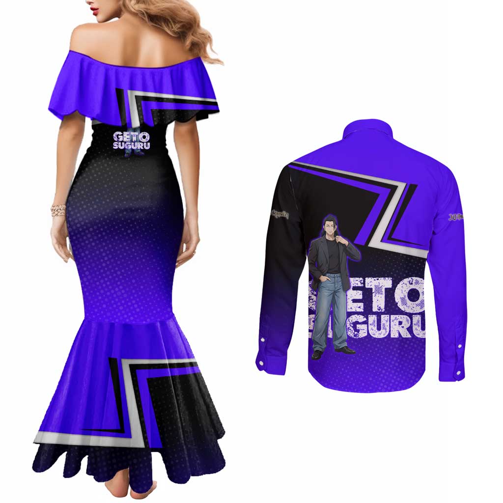 Geto Suguru Couples Matching Mermaid Dress and Long Sleeve Button Shirt Jujutsu Kaisen Casual Suit Look