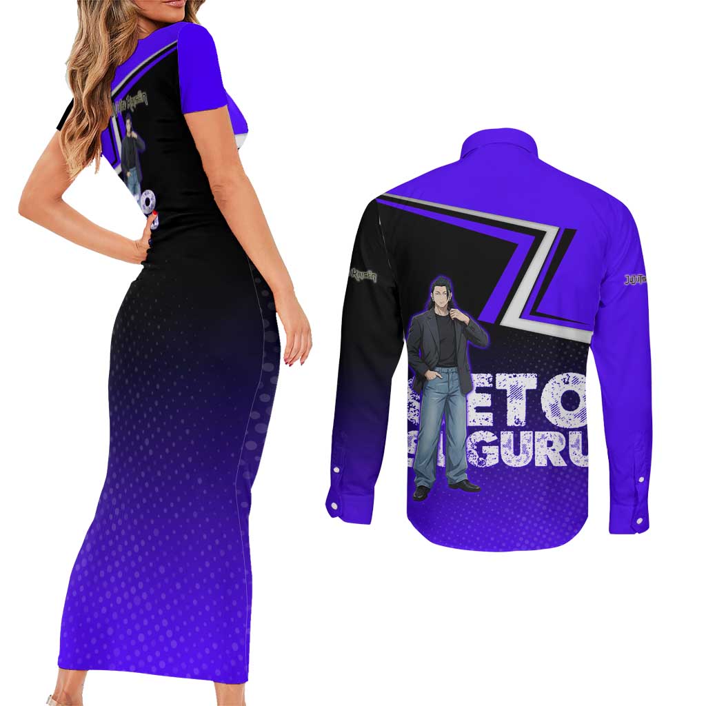 Geto Suguru Couples Matching Short Sleeve Bodycon Dress and Long Sleeve Button Shirt Jujutsu Kaisen Casual Suit Look