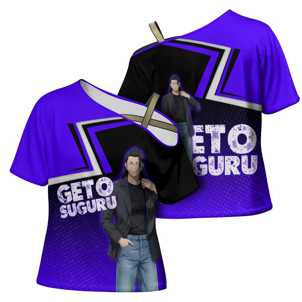 Geto Suguru Cross Shoulder Shirt Jujutsu Kaisen Casual Suit Look