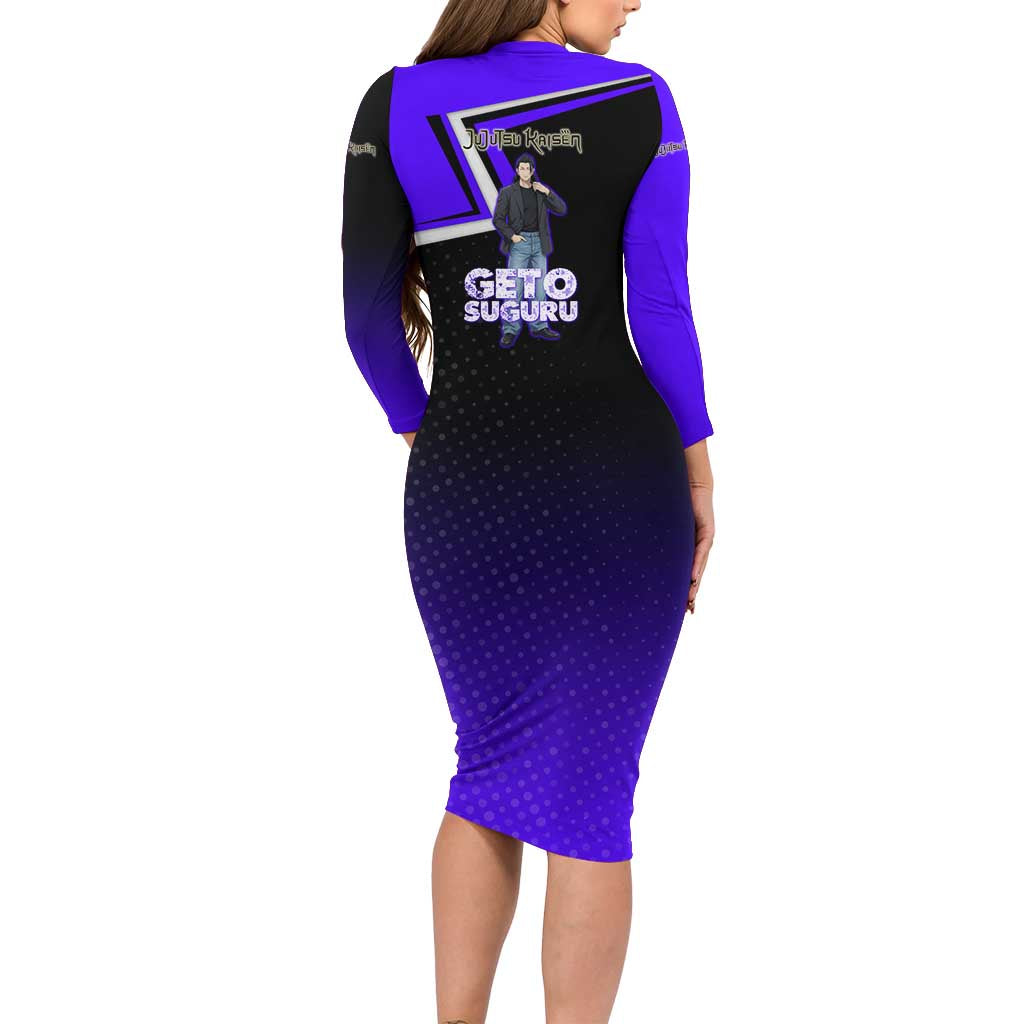 Geto Suguru Family Matching Long Sleeve Bodycon Dress and Hawaiian Shirt Jujutsu Kaisen Casual Suit Look