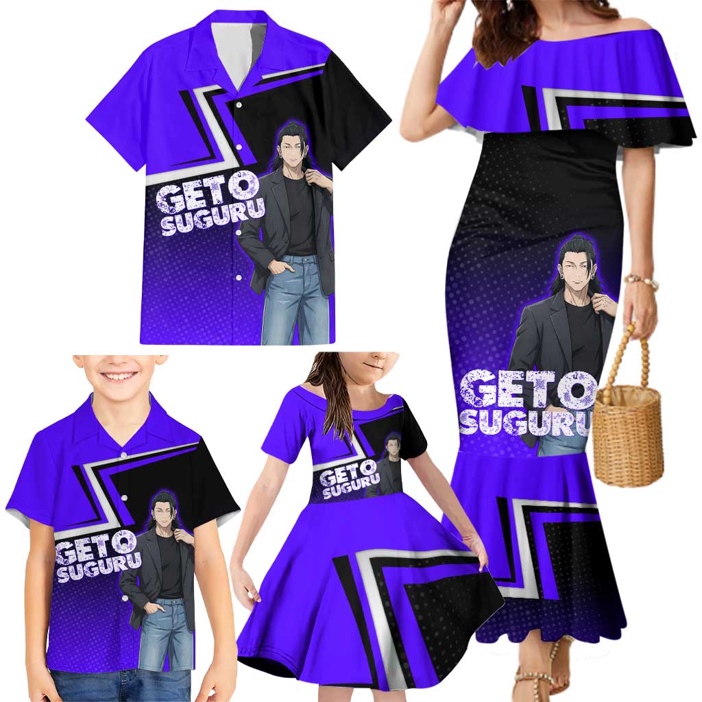 Geto Suguru Family Matching Mermaid Dress and Hawaiian Shirt Jujutsu Kaisen Casual Suit Look