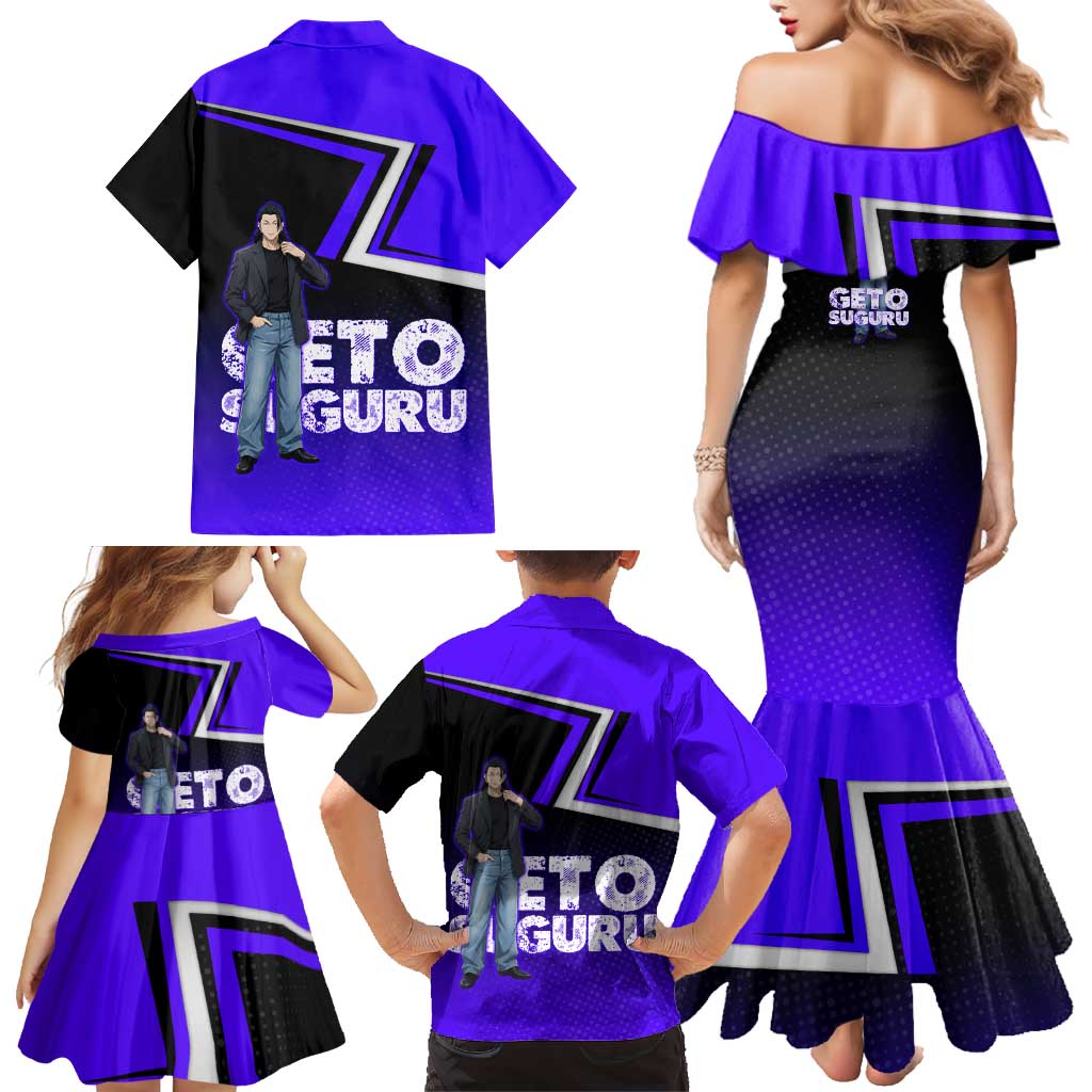 Geto Suguru Family Matching Mermaid Dress and Hawaiian Shirt Jujutsu Kaisen Casual Suit Look