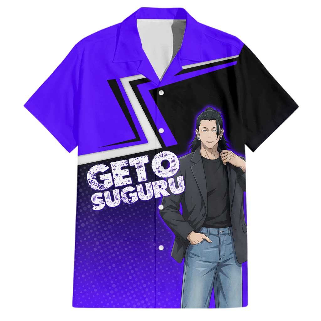 Geto Suguru Family Matching Off Shoulder Maxi Dress and Hawaiian Shirt Jujutsu Kaisen Casual Suit Look