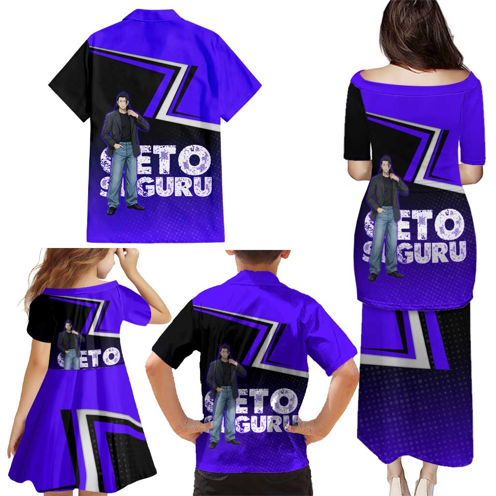 Geto Suguru Family Matching Puletasi and Hawaiian Shirt Jujutsu Kaisen Casual Suit Look