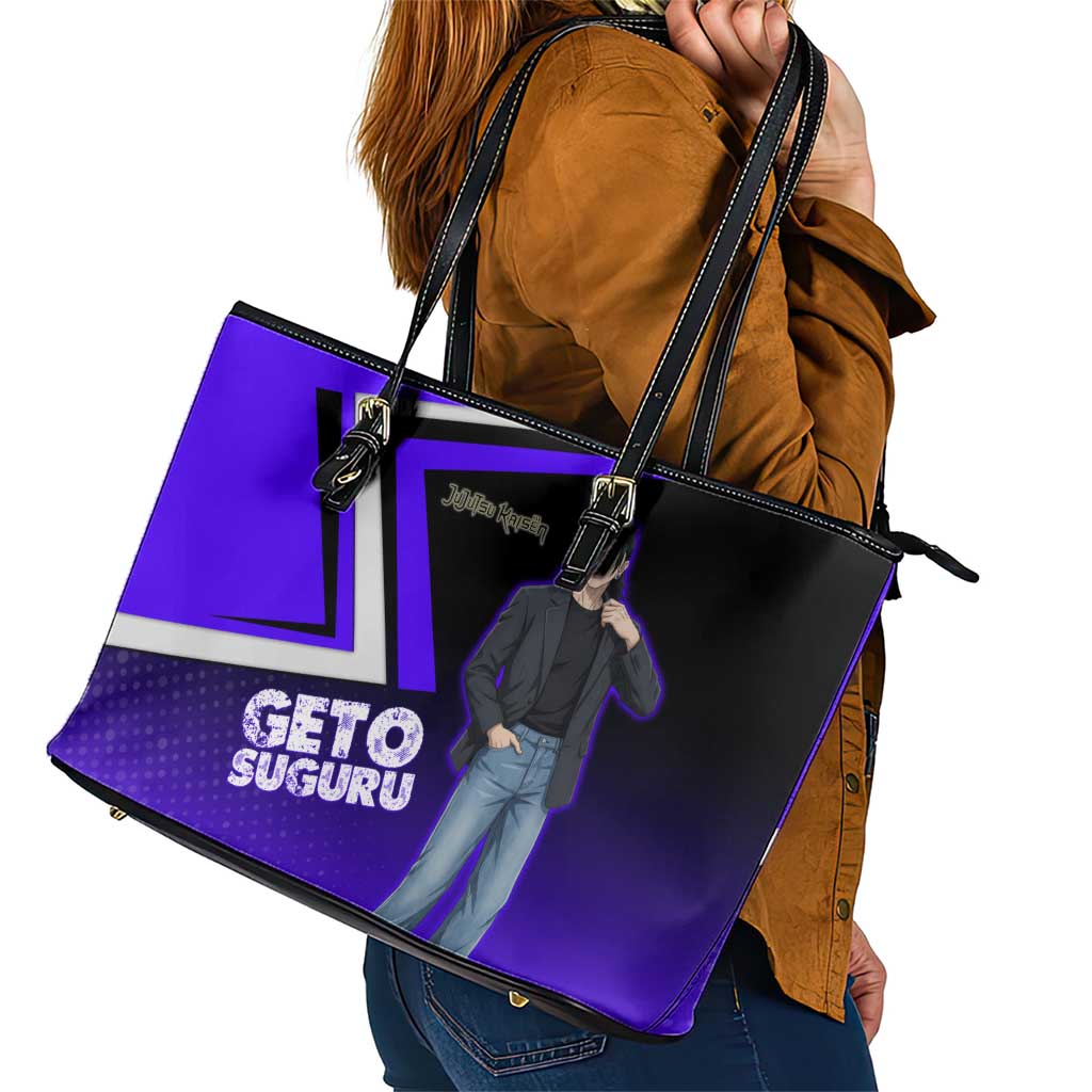 Geto Suguru Leather Tote Bag Jujutsu Kaisen Casual Suit Look