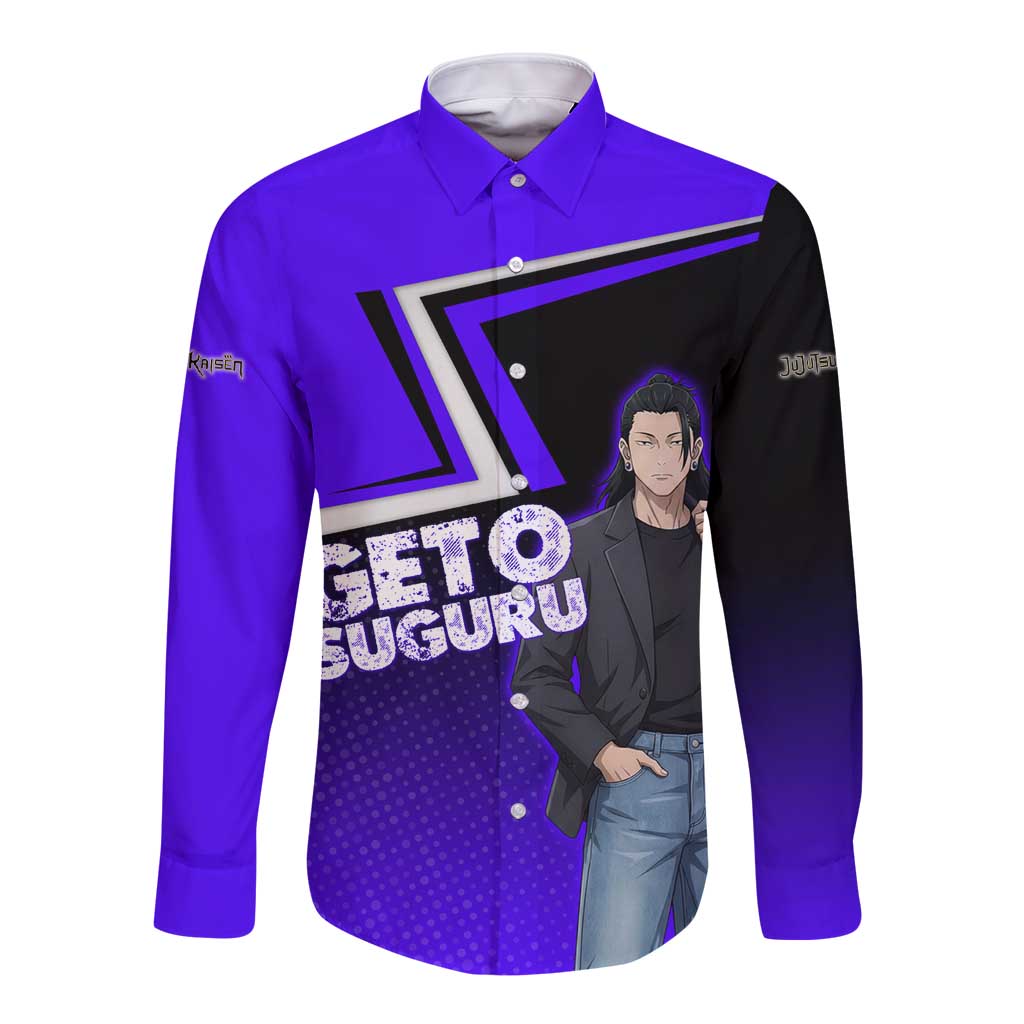Geto Suguru Long Sleeve Button Shirt Jujutsu Kaisen Casual Suit Look