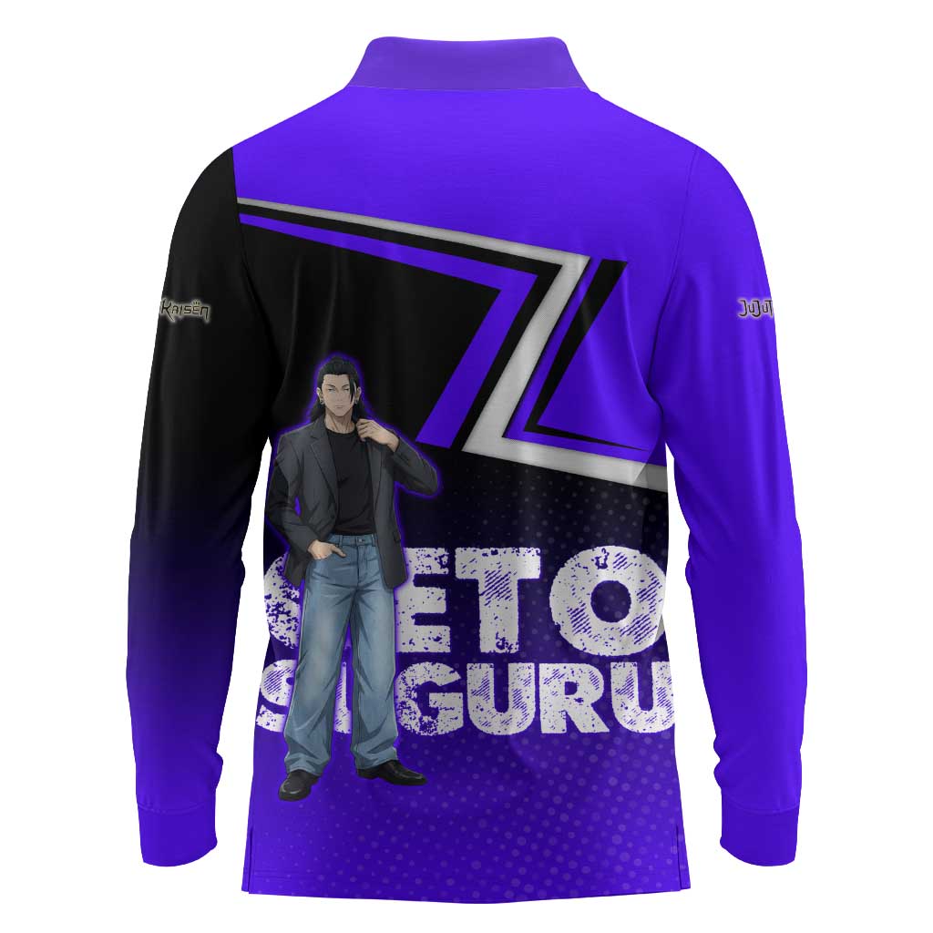 Geto Suguru Long Sleeve Polo Shirt Jujutsu Kaisen Casual Suit Look