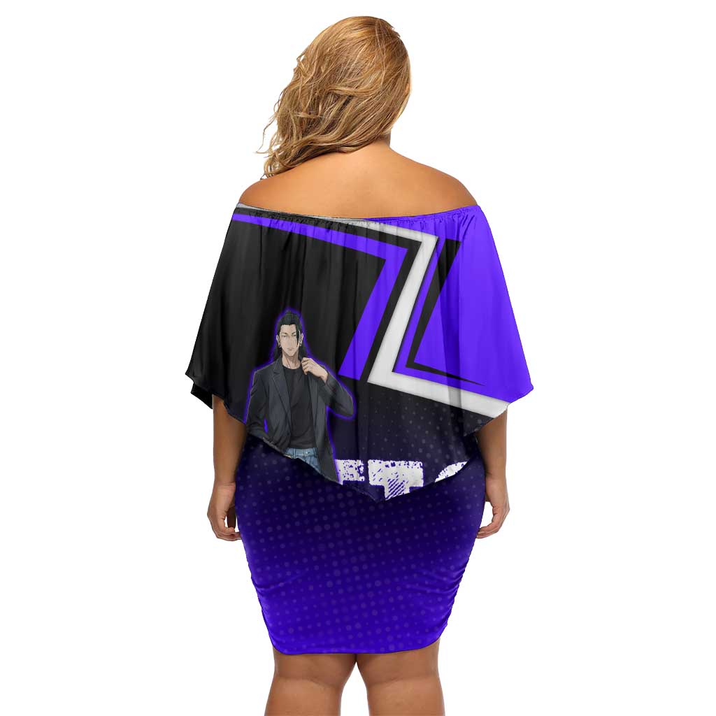 Geto Suguru Off Shoulder Short Dress Jujutsu Kaisen Casual Suit Look