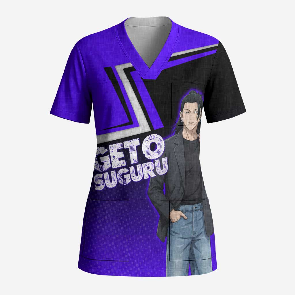 Geto Suguru Scrub Top Jujutsu Kaisen Casual Suit Look