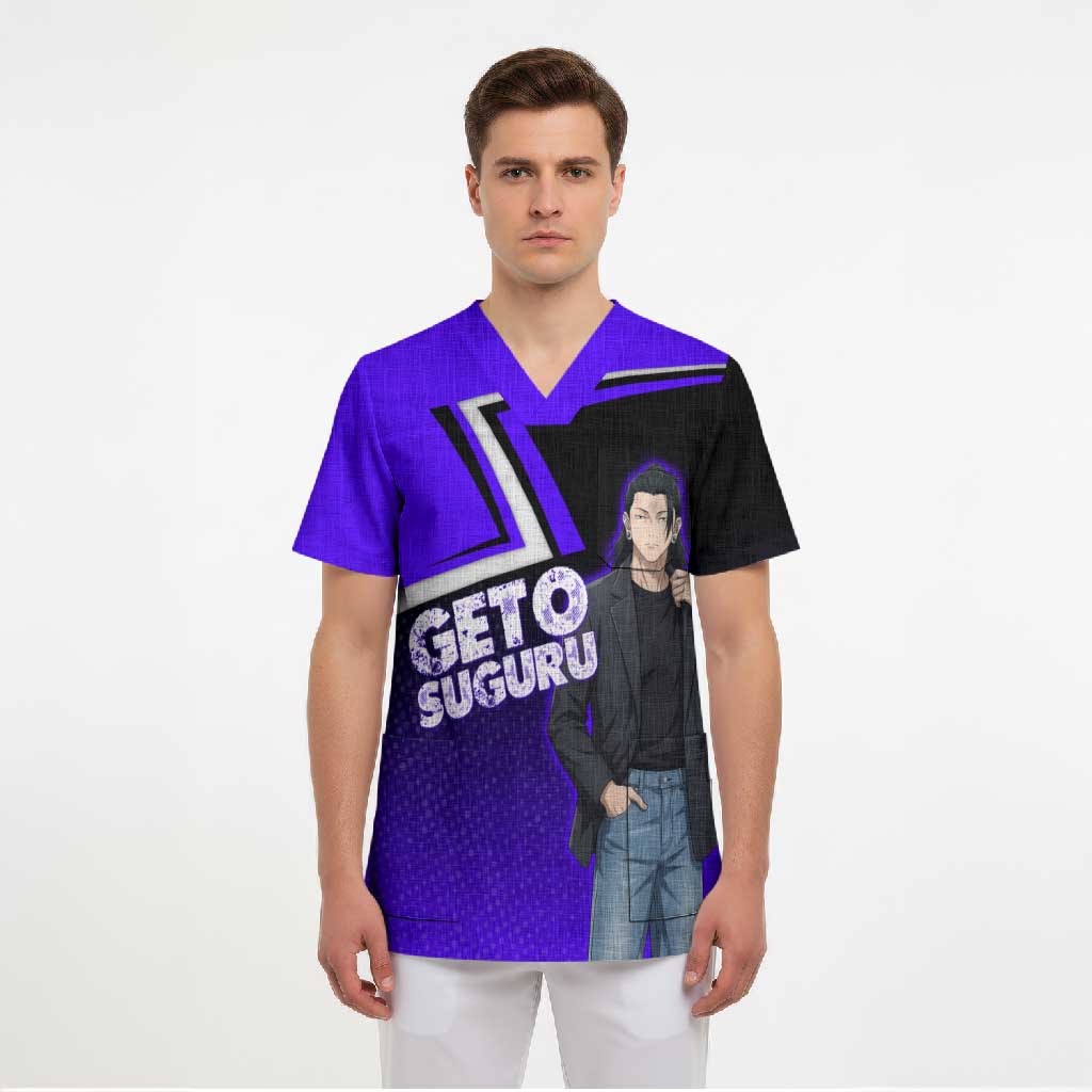 Geto Suguru Scrub Top Jujutsu Kaisen Casual Suit Look