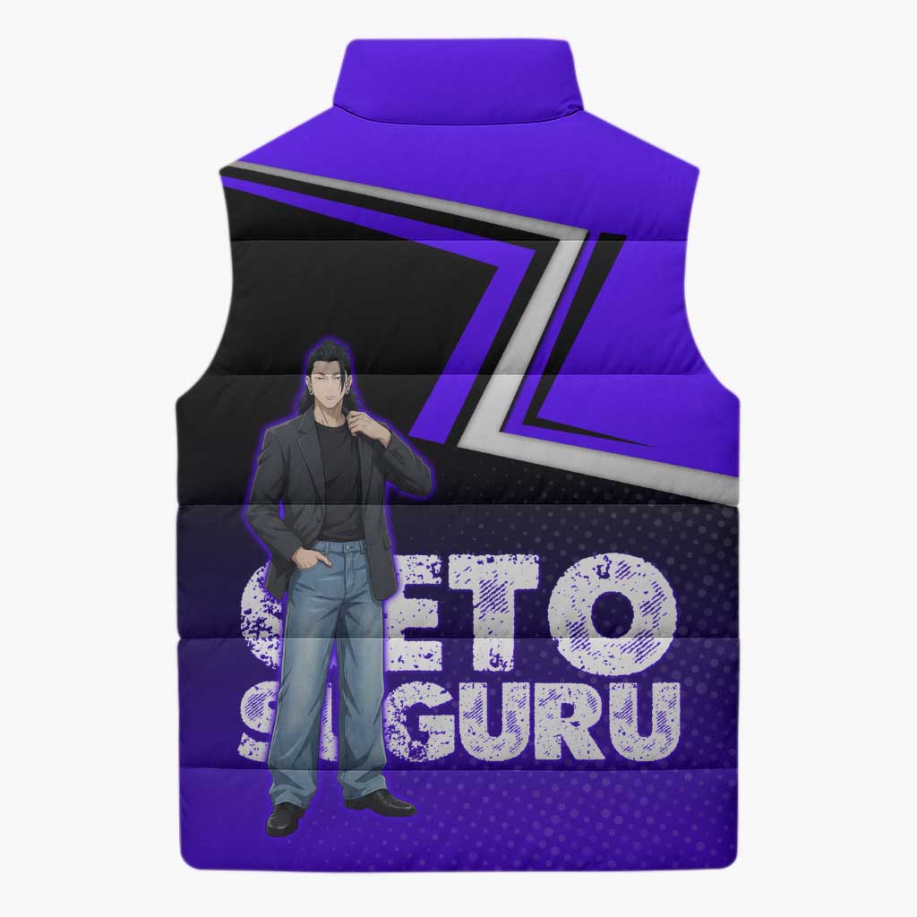 Geto Suguru Sleeveless Puffer Jacket Jujutsu Kaisen Casual Suit Look
