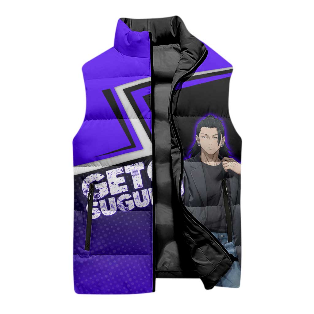 Geto Suguru Sleeveless Puffer Jacket Jujutsu Kaisen Casual Suit Look