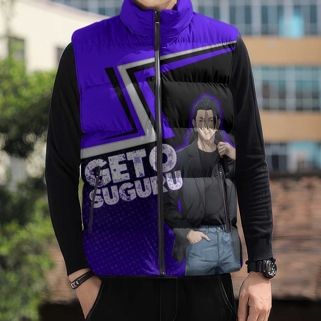 Geto Suguru Sleeveless Puffer Jacket Jujutsu Kaisen Casual Suit Look