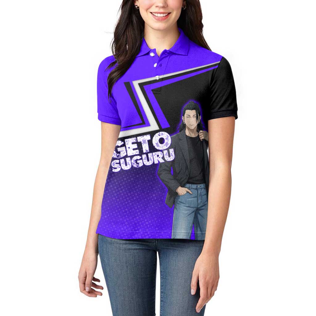 Geto Suguru Women Polo Shirt Jujutsu Kaisen Casual Suit Look