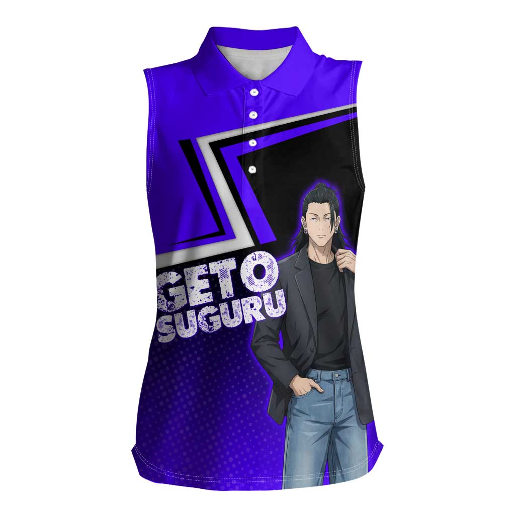 Geto Suguru Women Sleeveless Polo Shirt Jujutsu Kaisen Casual Suit Look