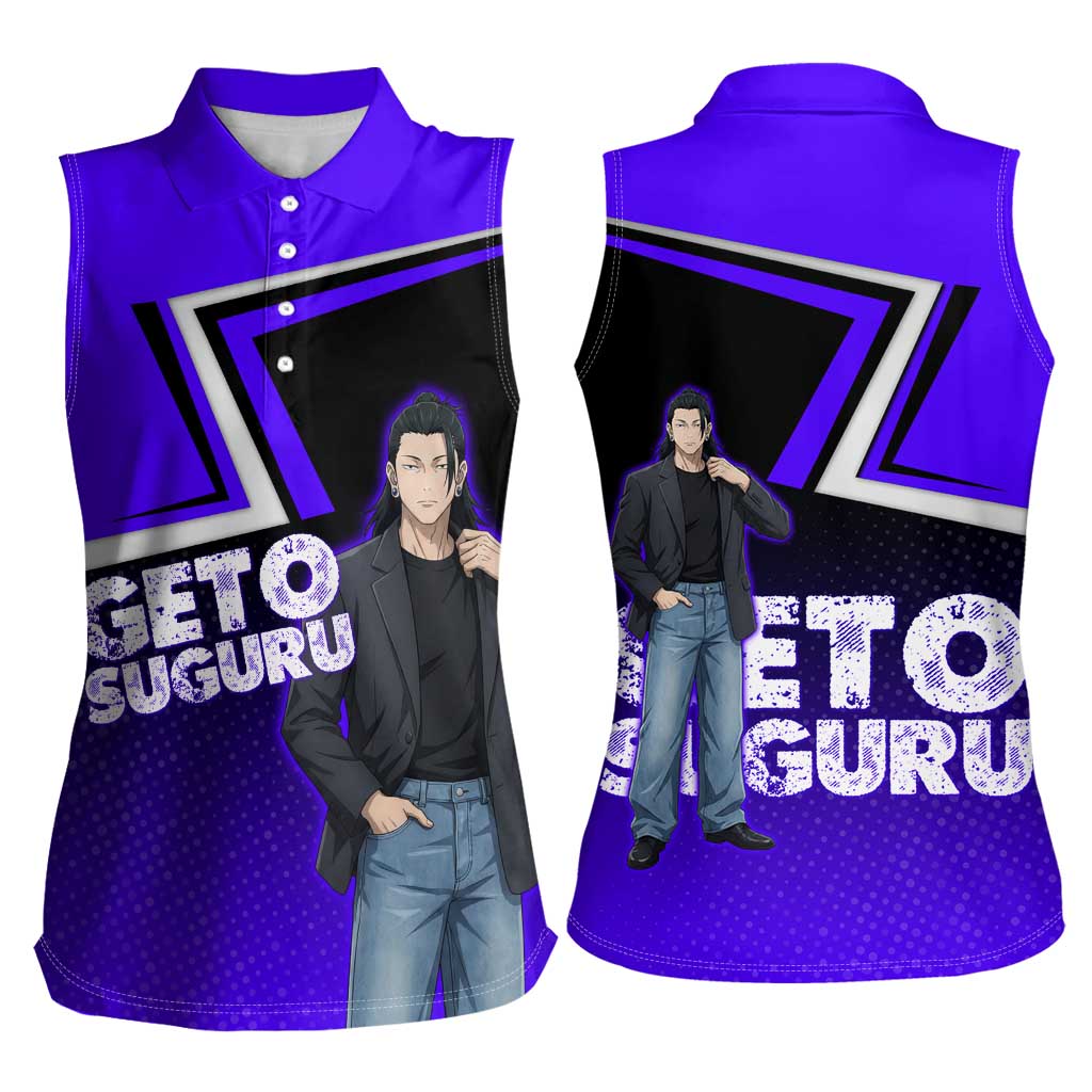 Geto Suguru Women Sleeveless Polo Shirt Jujutsu Kaisen Casual Suit Look