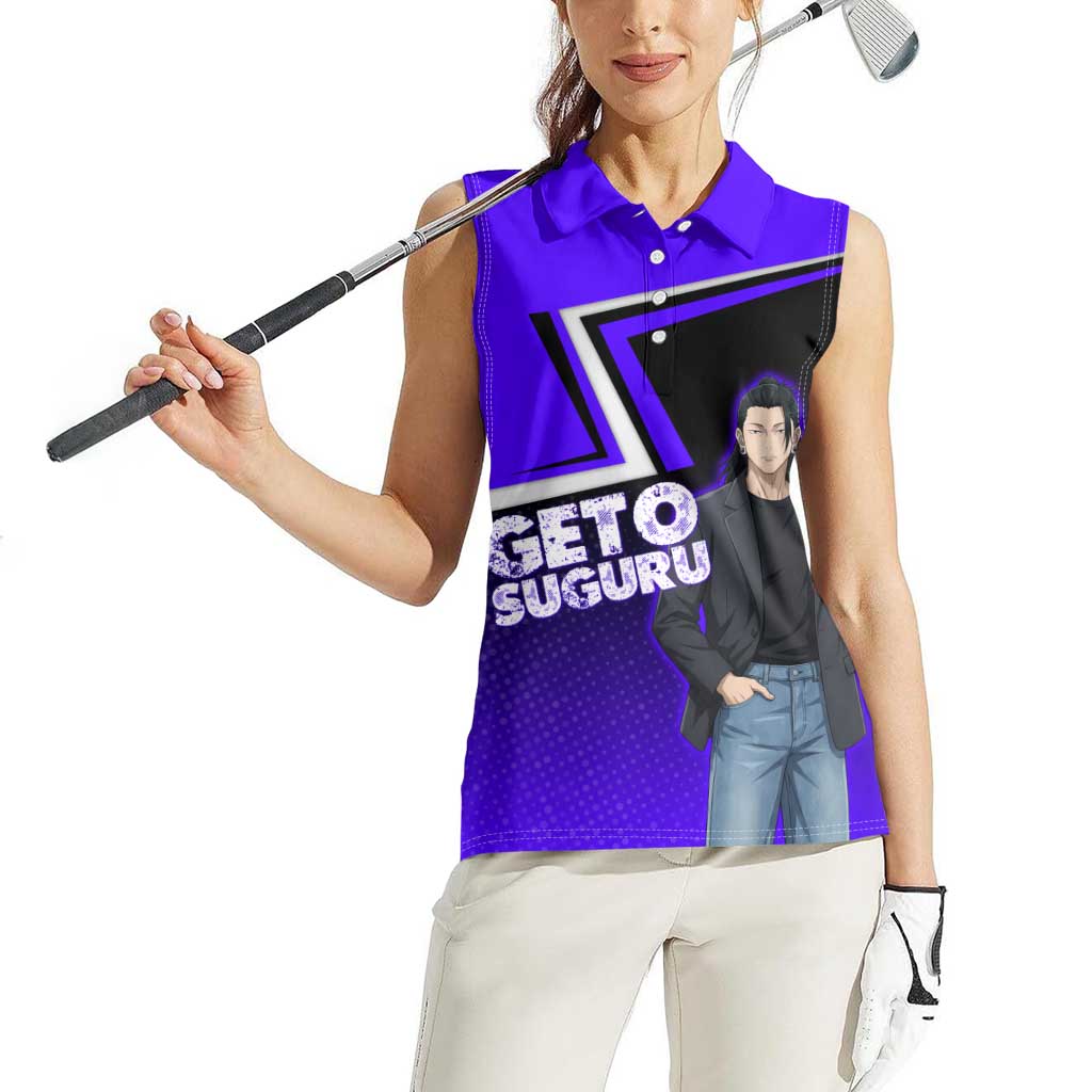 Geto Suguru Women Sleeveless Polo Shirt Jujutsu Kaisen Casual Suit Look