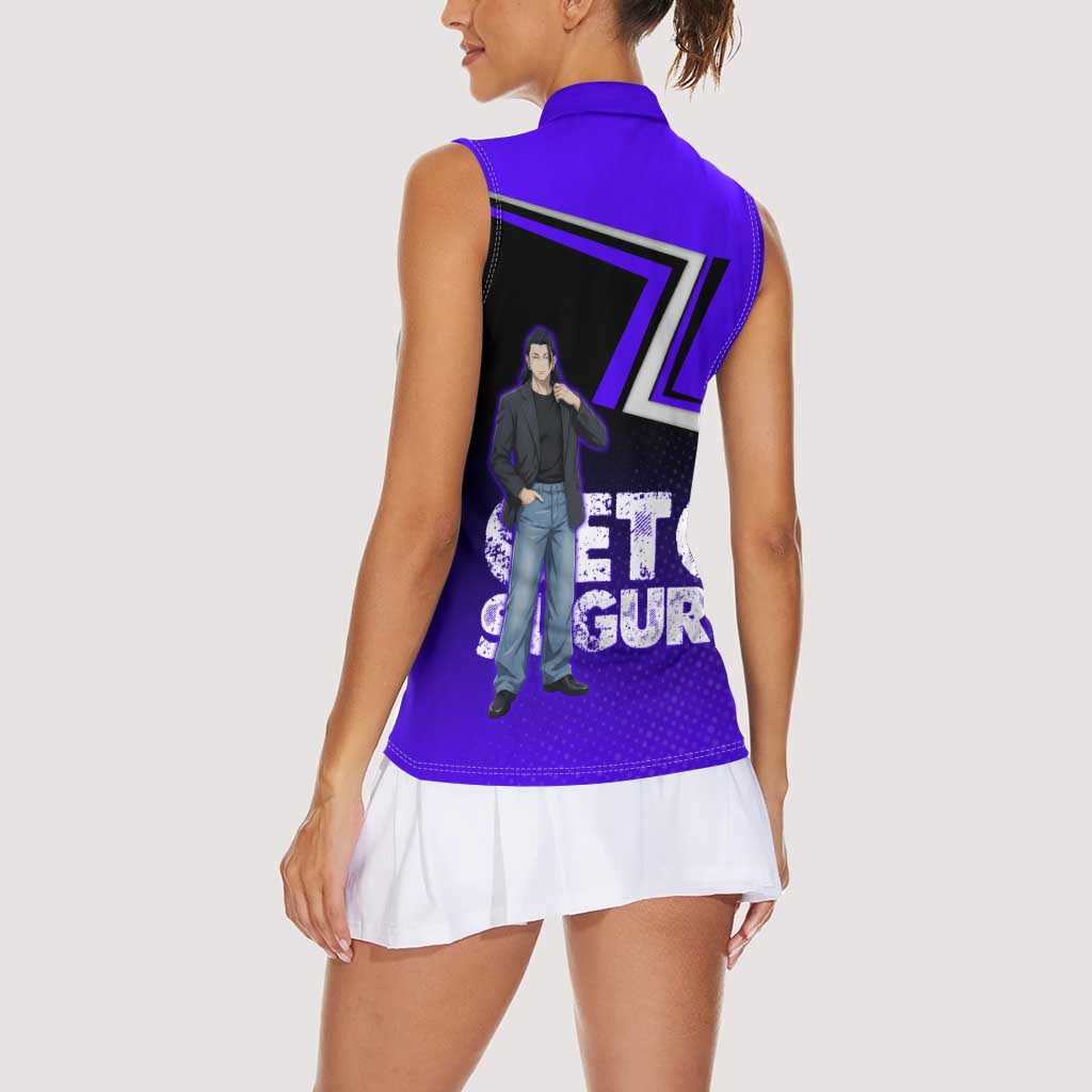 Geto Suguru Women Sleeveless Polo Shirt Jujutsu Kaisen Casual Suit Look