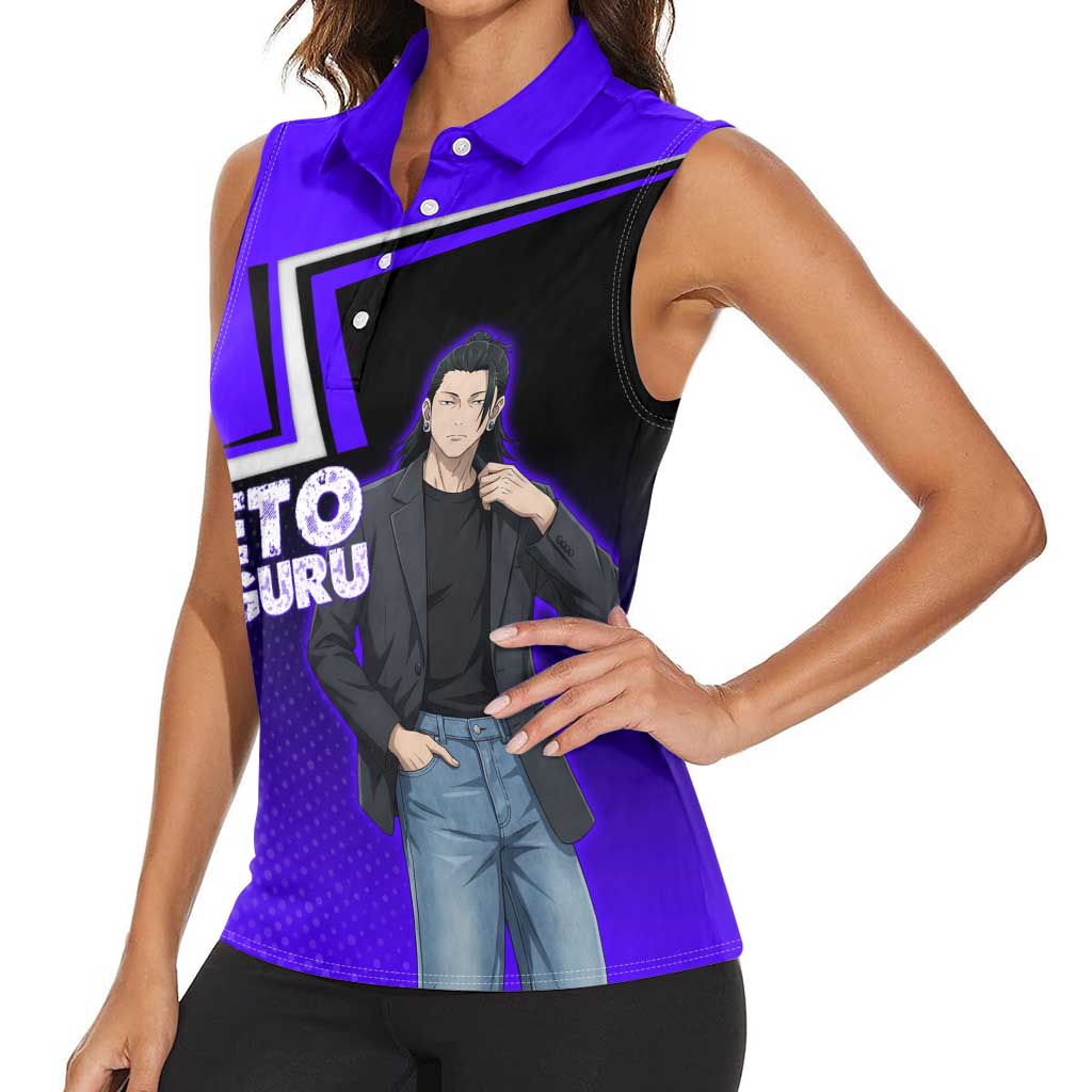 Geto Suguru Women Sleeveless Polo Shirt Jujutsu Kaisen Casual Suit Look