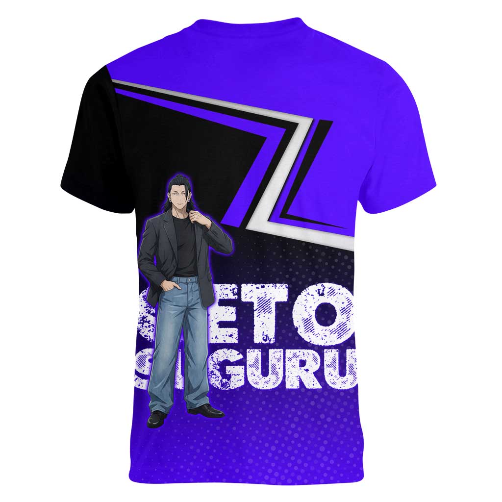 Geto Suguru Women V-Neck T-Shirt Jujutsu Kaisen Casual Suit Look