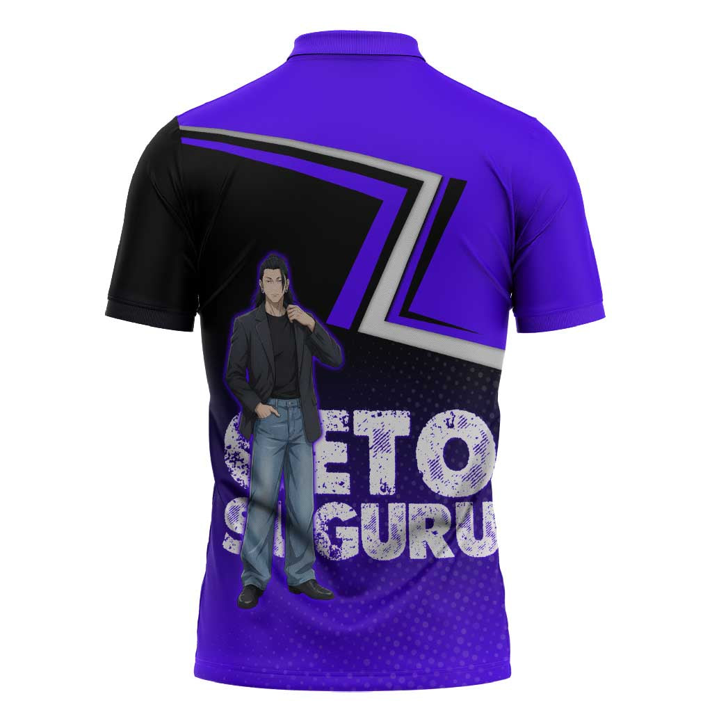 Geto Suguru Zipper Polo Shirt Jujutsu Kaisen Casual Suit Look