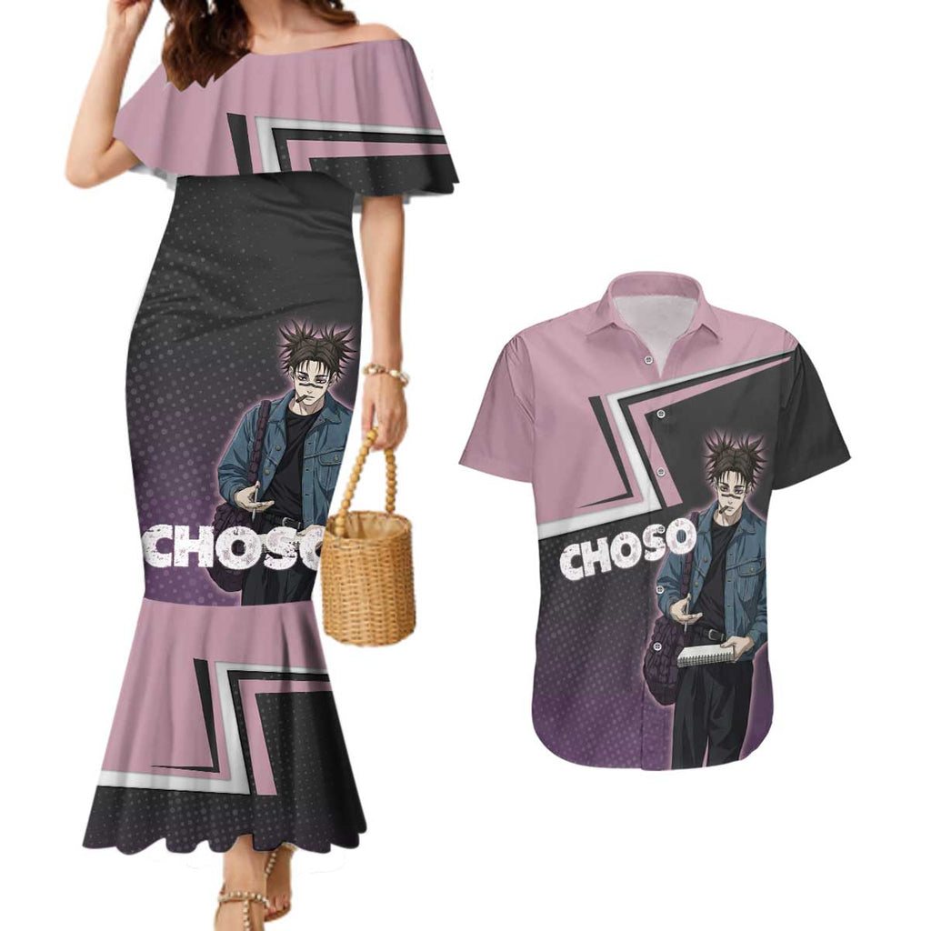 Choso Couples Matching Mermaid Dress and Hawaiian Shirt Jujutsu Kaisen Street Artist Aesthetic