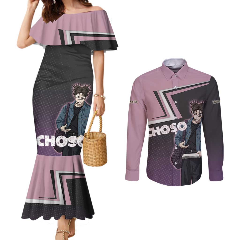 Choso Couples Matching Mermaid Dress and Long Sleeve Button Shirt Jujutsu Kaisen Street Artist Aesthetic