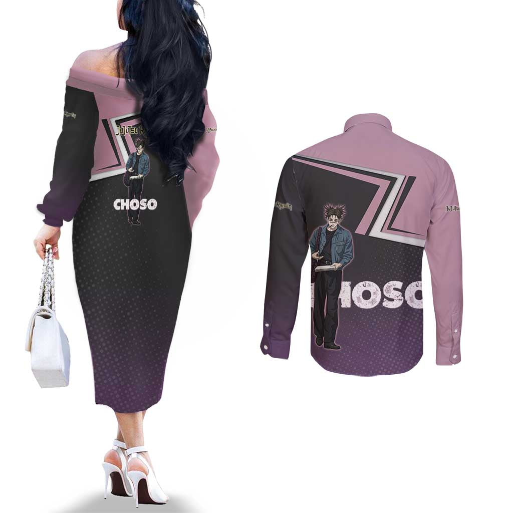 Choso Couples Matching Off The Shoulder Long Sleeve Dress and Long Sleeve Button Shirt Jujutsu Kaisen Street Artist Aesthetic