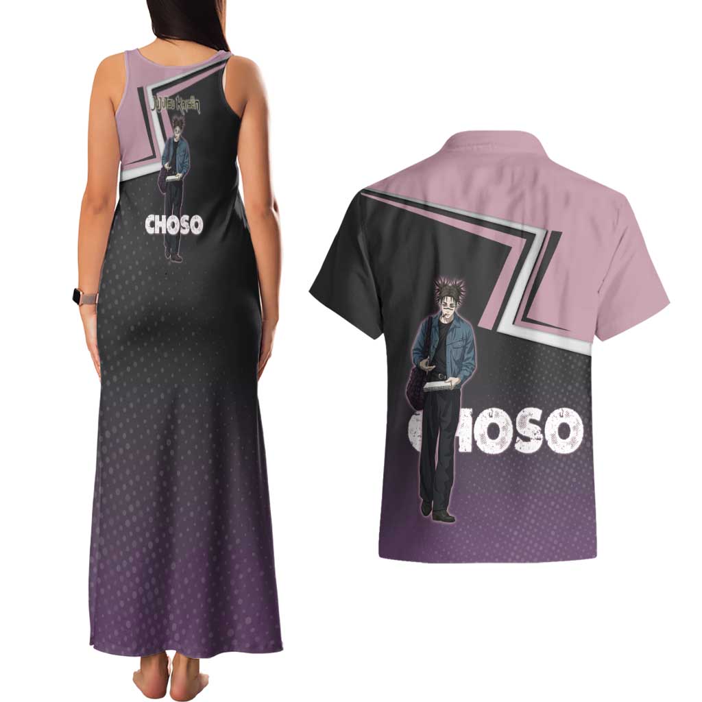 Choso Couples Matching Tank Maxi Dress and Hawaiian Shirt Jujutsu Kaisen Street Artist Aesthetic