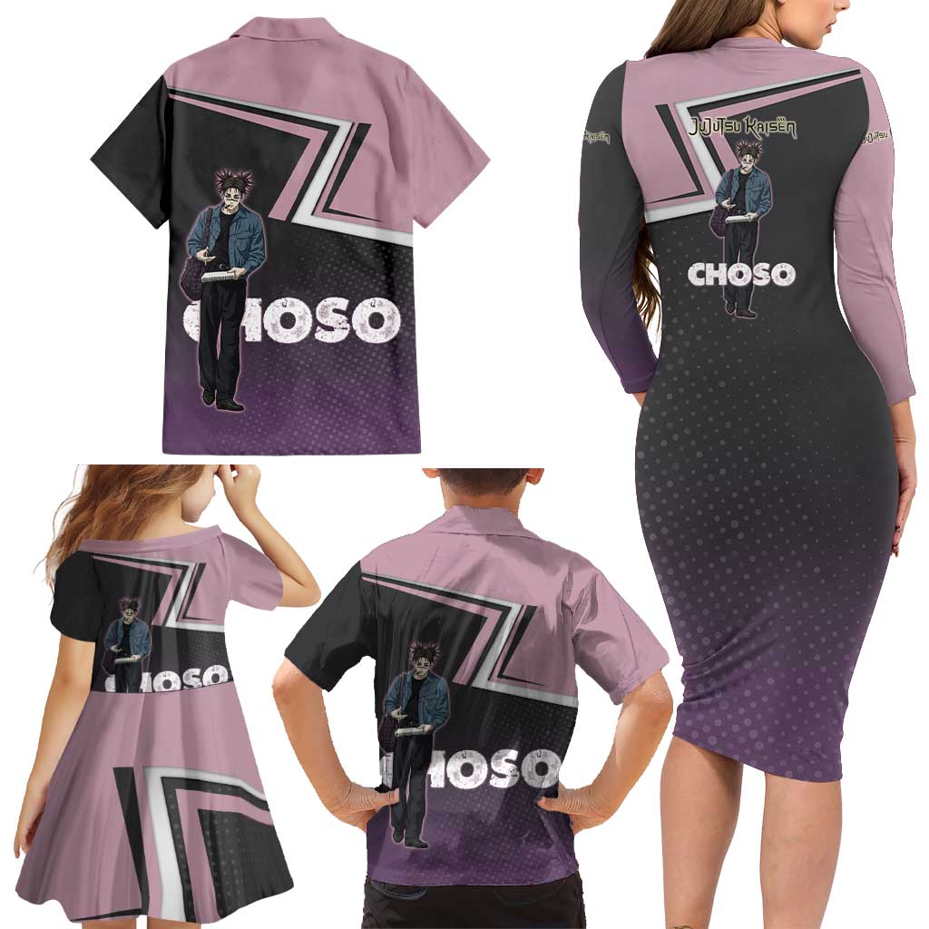 Choso Family Matching Long Sleeve Bodycon Dress and Hawaiian Shirt Jujutsu Kaisen Street Artist Aesthetic
