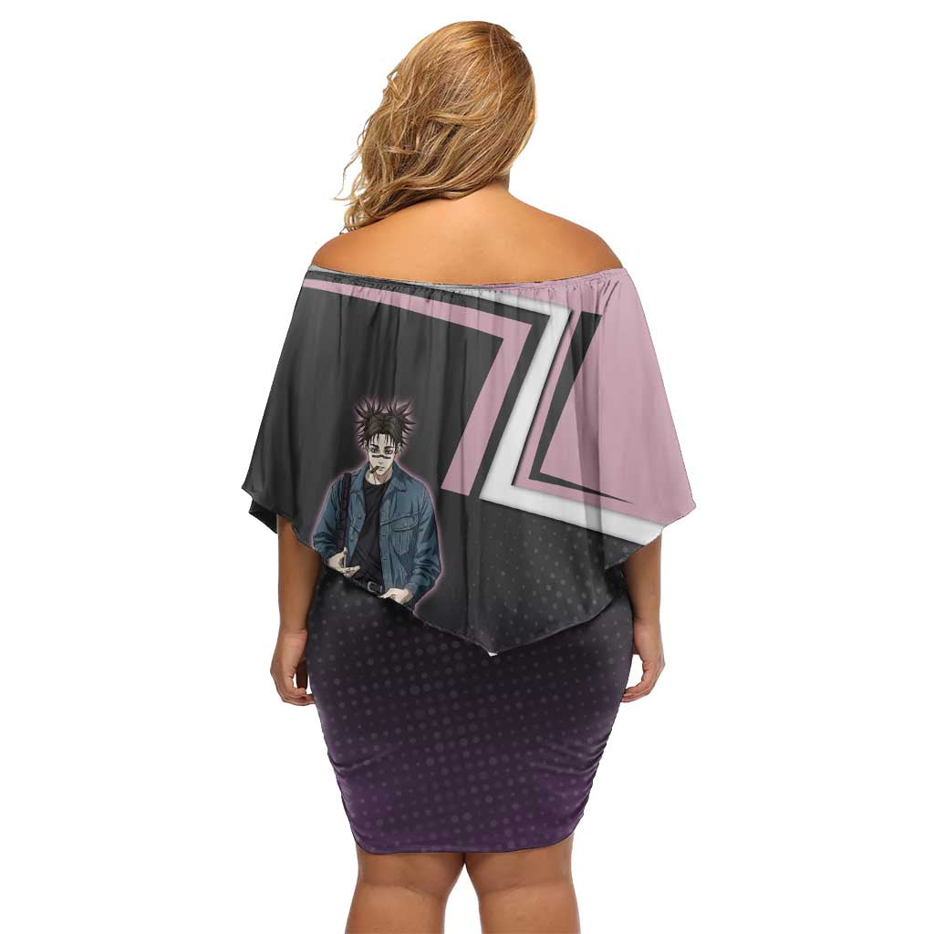 Choso Family Matching Off Shoulder Short Dress and Hawaiian Shirt Jujutsu Kaisen Street Artist Aesthetic