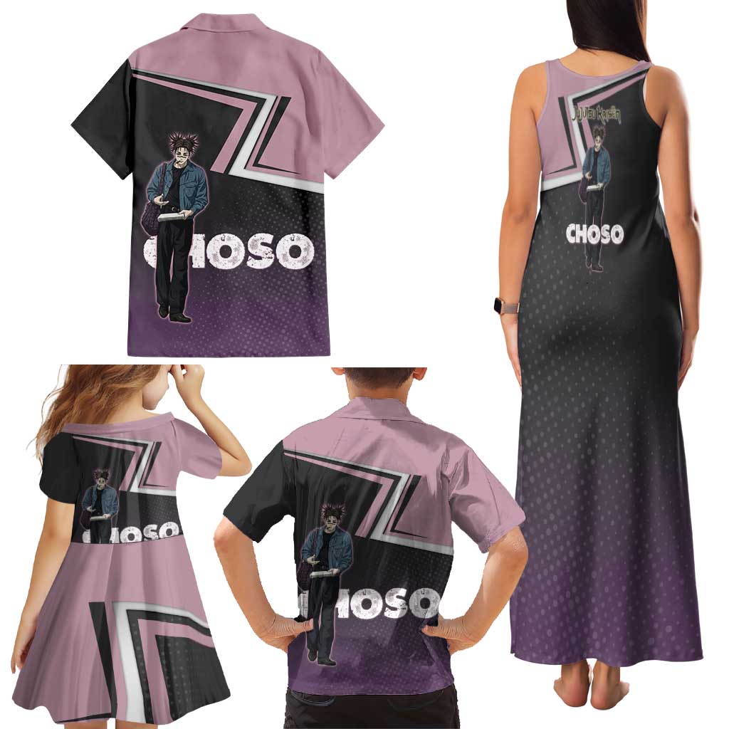 Choso Family Matching Tank Maxi Dress and Hawaiian Shirt Jujutsu Kaisen Street Artist Aesthetic