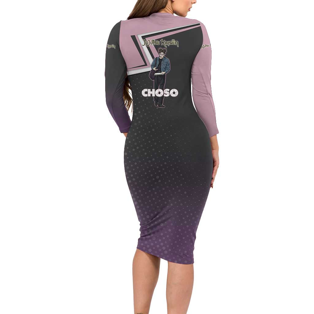 Choso Long Sleeve Bodycon Dress Jujutsu Kaisen Street Artist Aesthetic