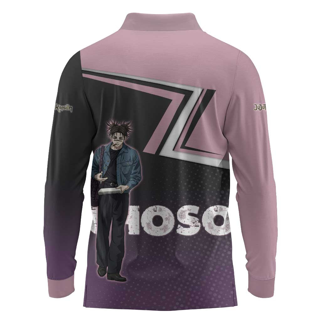Choso Long Sleeve Polo Shirt Jujutsu Kaisen Street Artist Aesthetic