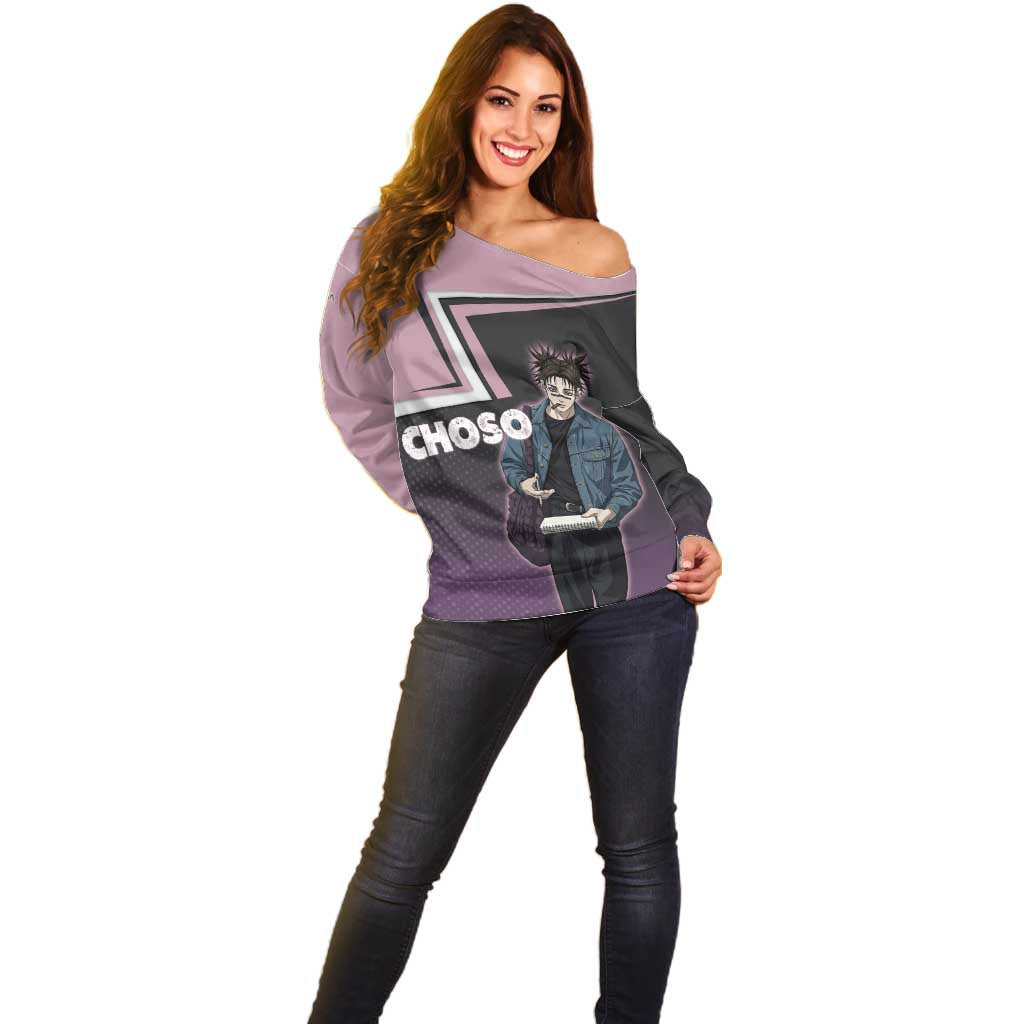 Choso Off Shoulder Sweater Jujutsu Kaisen Street Artist Aesthetic
