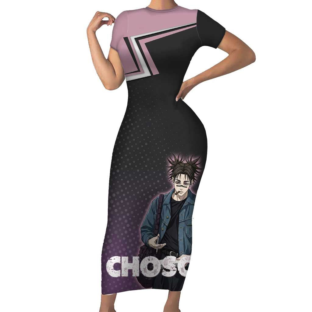 Choso Short Sleeve Bodycon Dress Jujutsu Kaisen Street Artist Aesthetic