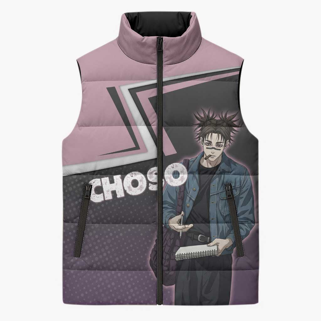 Choso Sleeveless Puffer Jacket Jujutsu Kaisen Street Artist Aesthetic