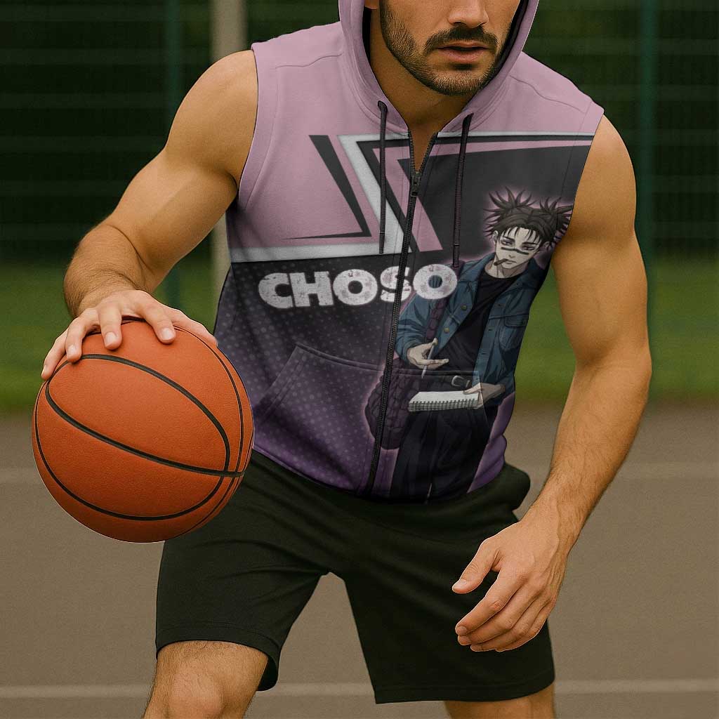 Choso Sleeveless Zip Hoodie Jujutsu Kaisen Street Artist Aesthetic