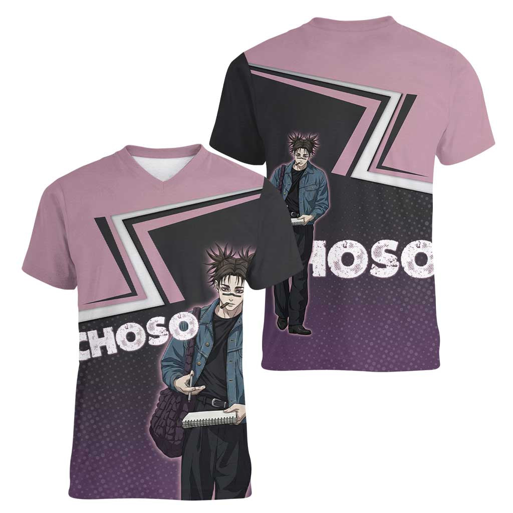 Choso Women V-Neck T-Shirt Jujutsu Kaisen Street Artist Aesthetic
