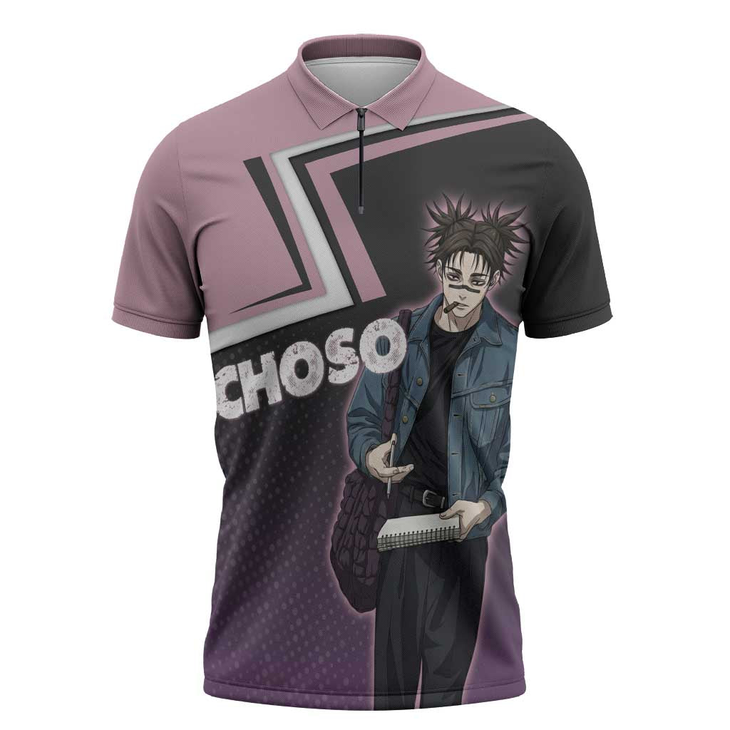 Choso Zipper Polo Shirt Jujutsu Kaisen Street Artist Aesthetic