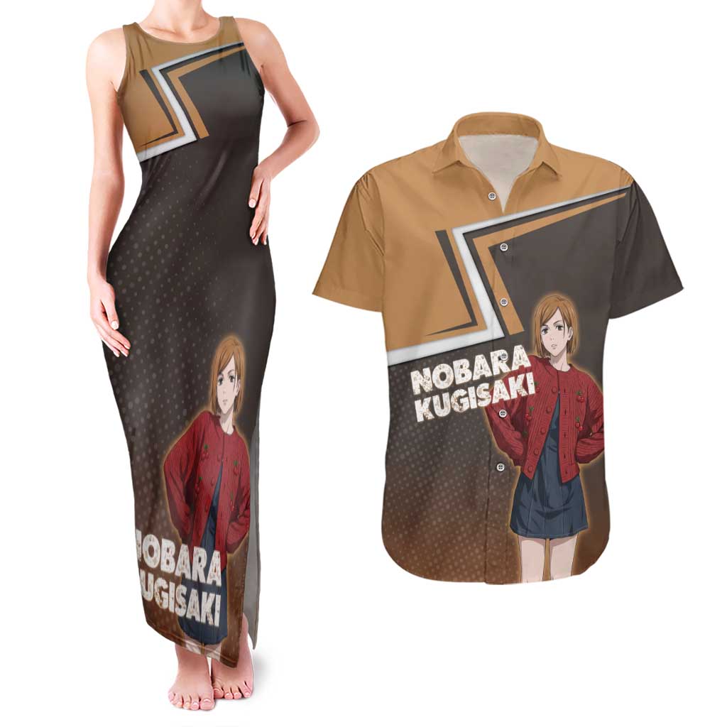 Nobara Kugisaki Couples Matching Tank Maxi Dress and Hawaiian Shirt Jujutsu Kaisen Casual Chic Style