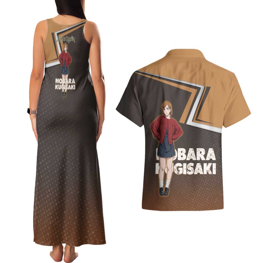 Nobara Kugisaki Couples Matching Tank Maxi Dress and Hawaiian Shirt Jujutsu Kaisen Casual Chic Style