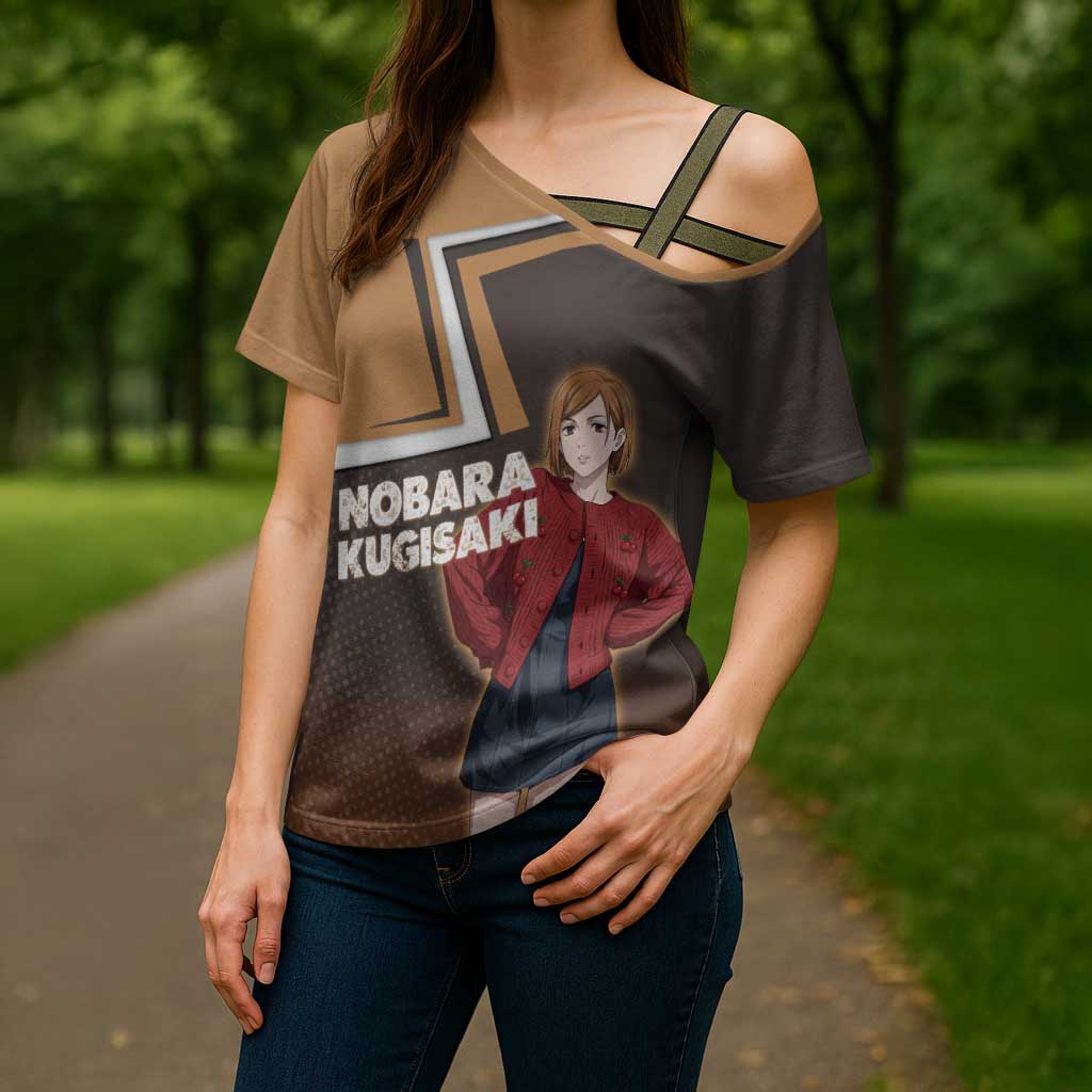 Nobara Kugisaki Cross Shoulder Shirt Jujutsu Kaisen Casual Chic Style