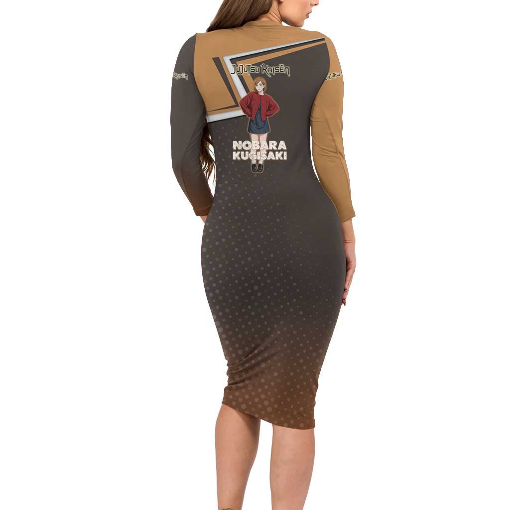 Nobara Kugisaki Family Matching Long Sleeve Bodycon Dress and Hawaiian Shirt Jujutsu Kaisen Casual Chic Style