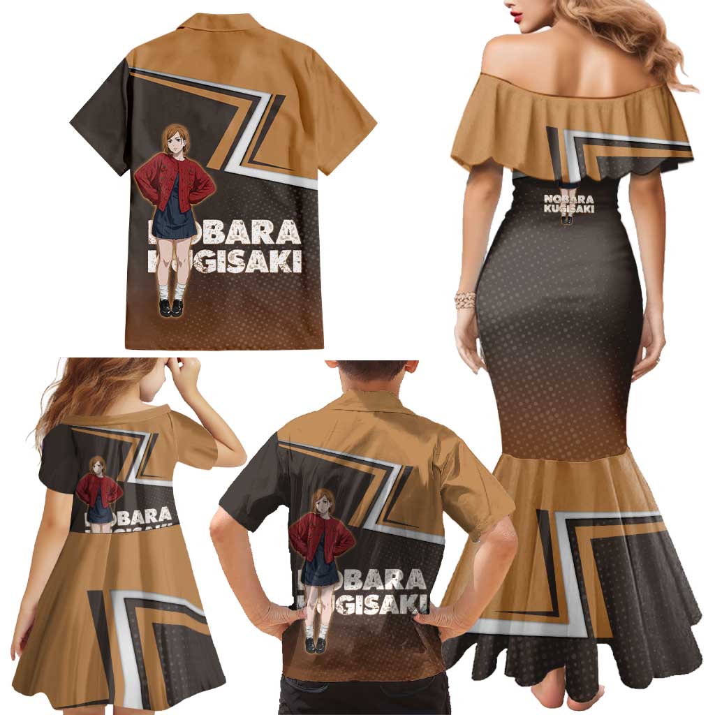 Nobara Kugisaki Family Matching Mermaid Dress and Hawaiian Shirt Jujutsu Kaisen Casual Chic Style