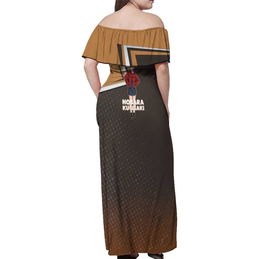 Nobara Kugisaki Family Matching Off Shoulder Maxi Dress and Hawaiian Shirt Jujutsu Kaisen Casual Chic Style