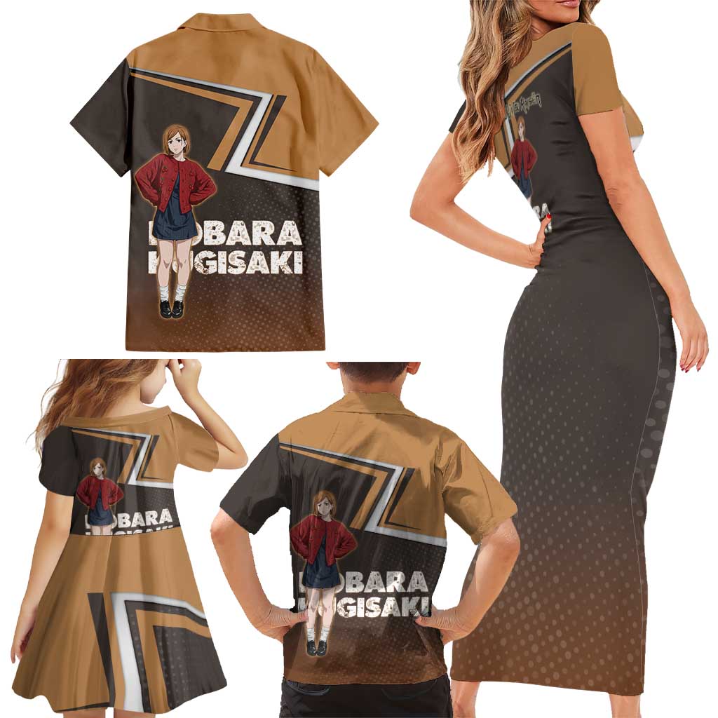 Nobara Kugisaki Family Matching Short Sleeve Bodycon Dress and Hawaiian Shirt Jujutsu Kaisen Casual Chic Style