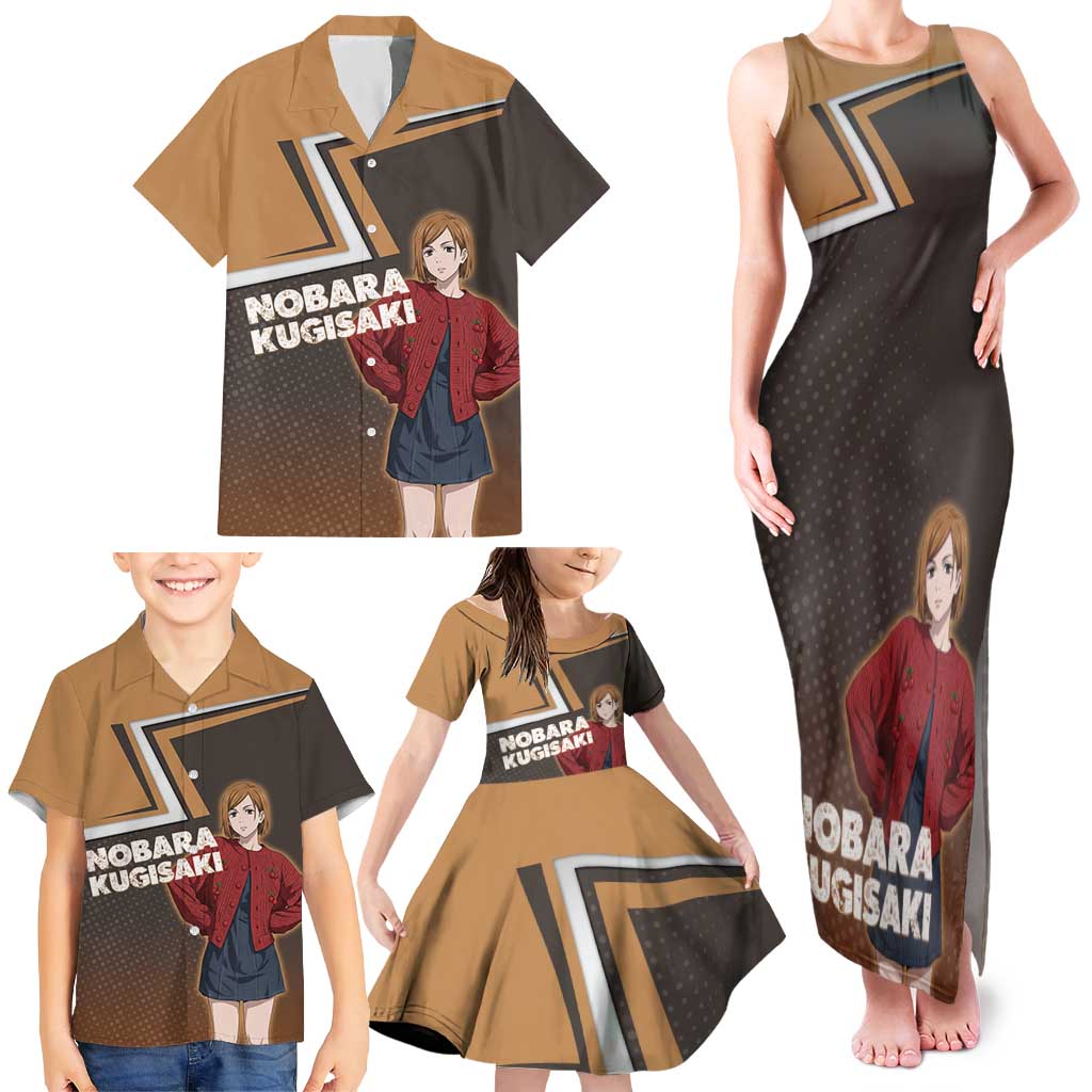 Nobara Kugisaki Family Matching Tank Maxi Dress and Hawaiian Shirt Jujutsu Kaisen Casual Chic Style