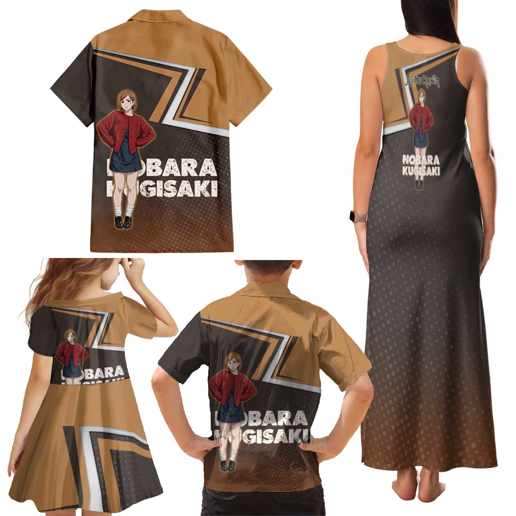 Nobara Kugisaki Family Matching Tank Maxi Dress and Hawaiian Shirt Jujutsu Kaisen Casual Chic Style